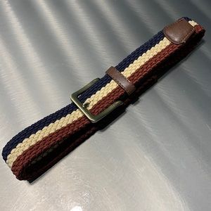 Find Dark Red/Natural/Navy Woven Belt Size XL